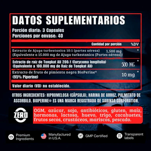 Turkesterone + Tongkat Ali – Potencia Tu Testosterona, Fuerza y Rendimiento Masculino